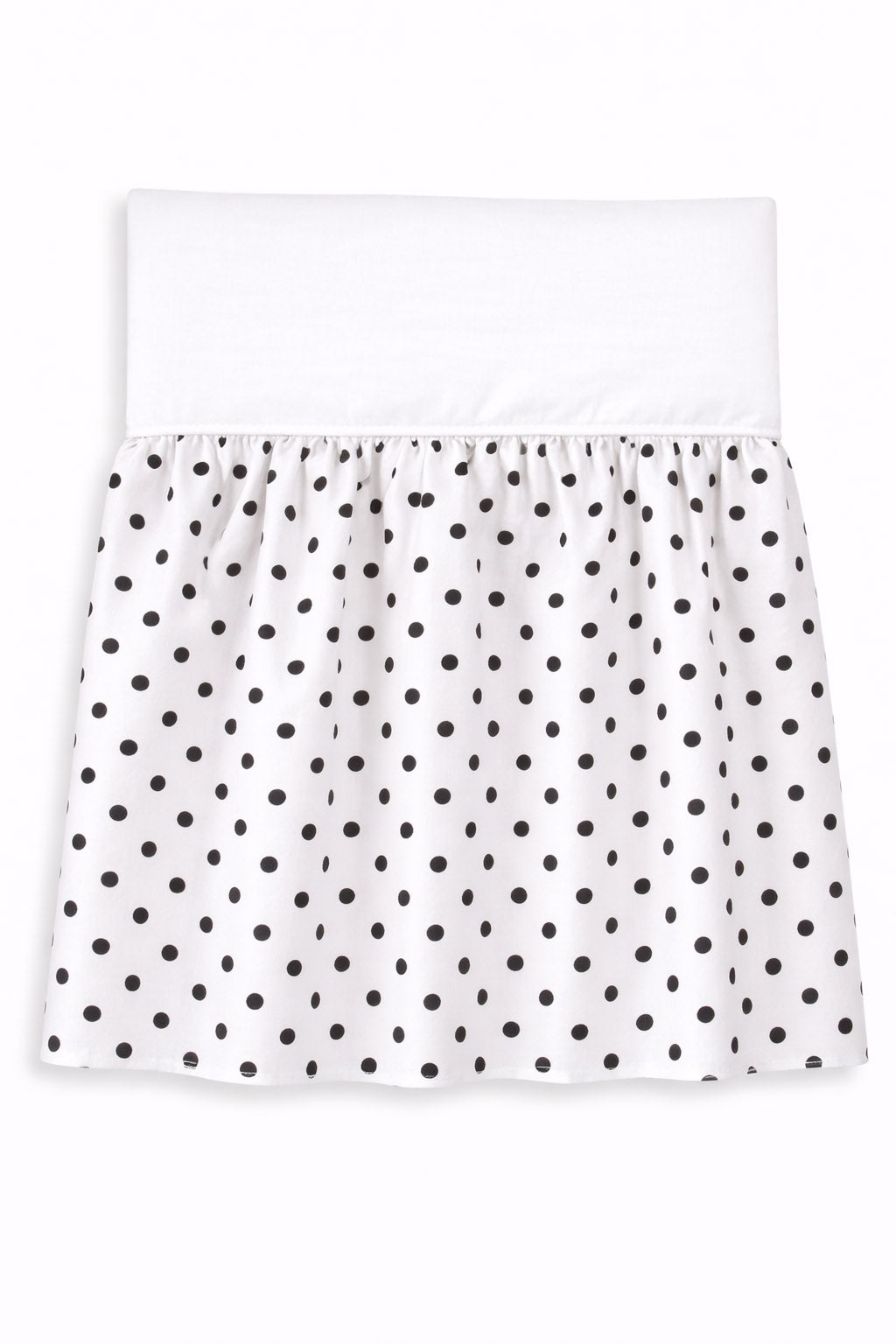 Dust Ruffle Crib - Bed Skirt - Masking flounce 120x60cm - black dots on white