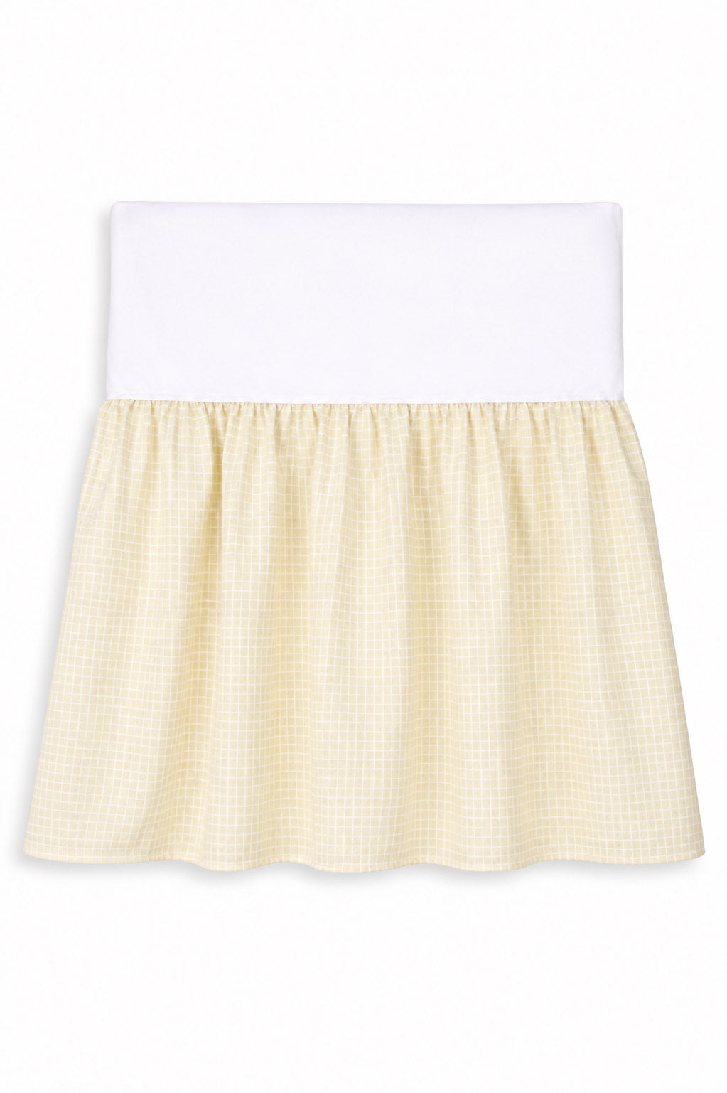 Dust Ruffle Crib - Bed Skirt - Masking flounce 120x60cm - cream-coloured check