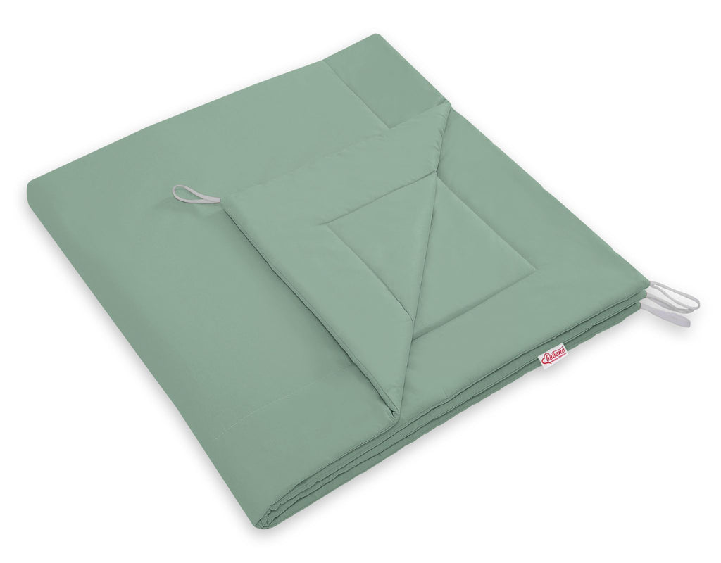 Teepee tent for kids +play mat + decorative feathers - pastel green
