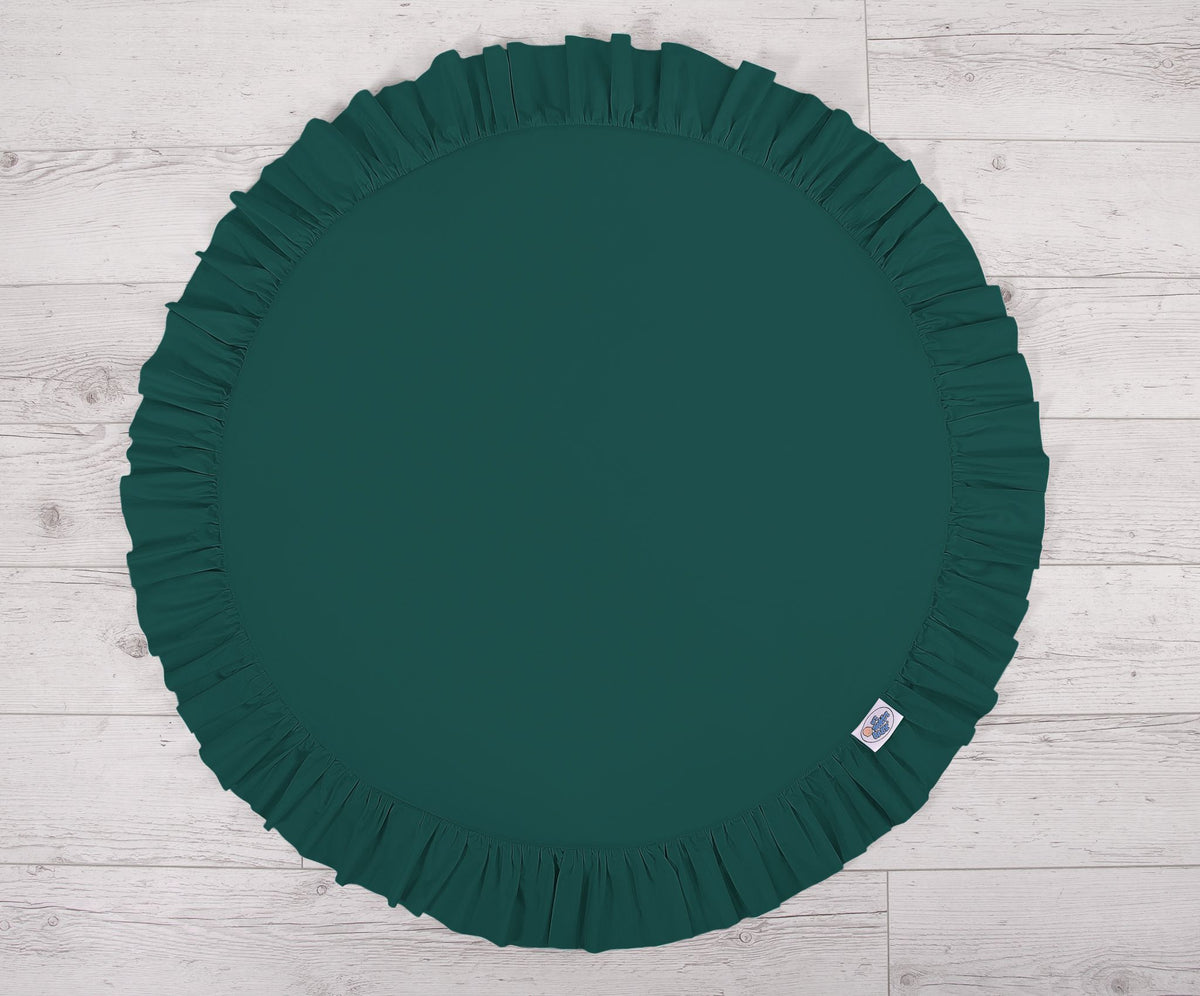 Set: Hanging baldachin for children's room cotton + Floor play mat + pillows - bottle green
