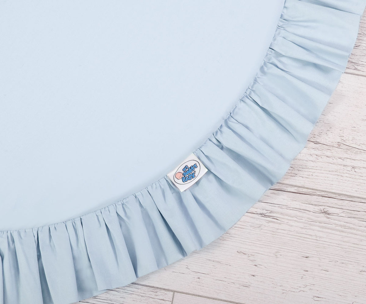 Set: Hanging baldachin for children's room cotton + Floor play mat + pillows - blue