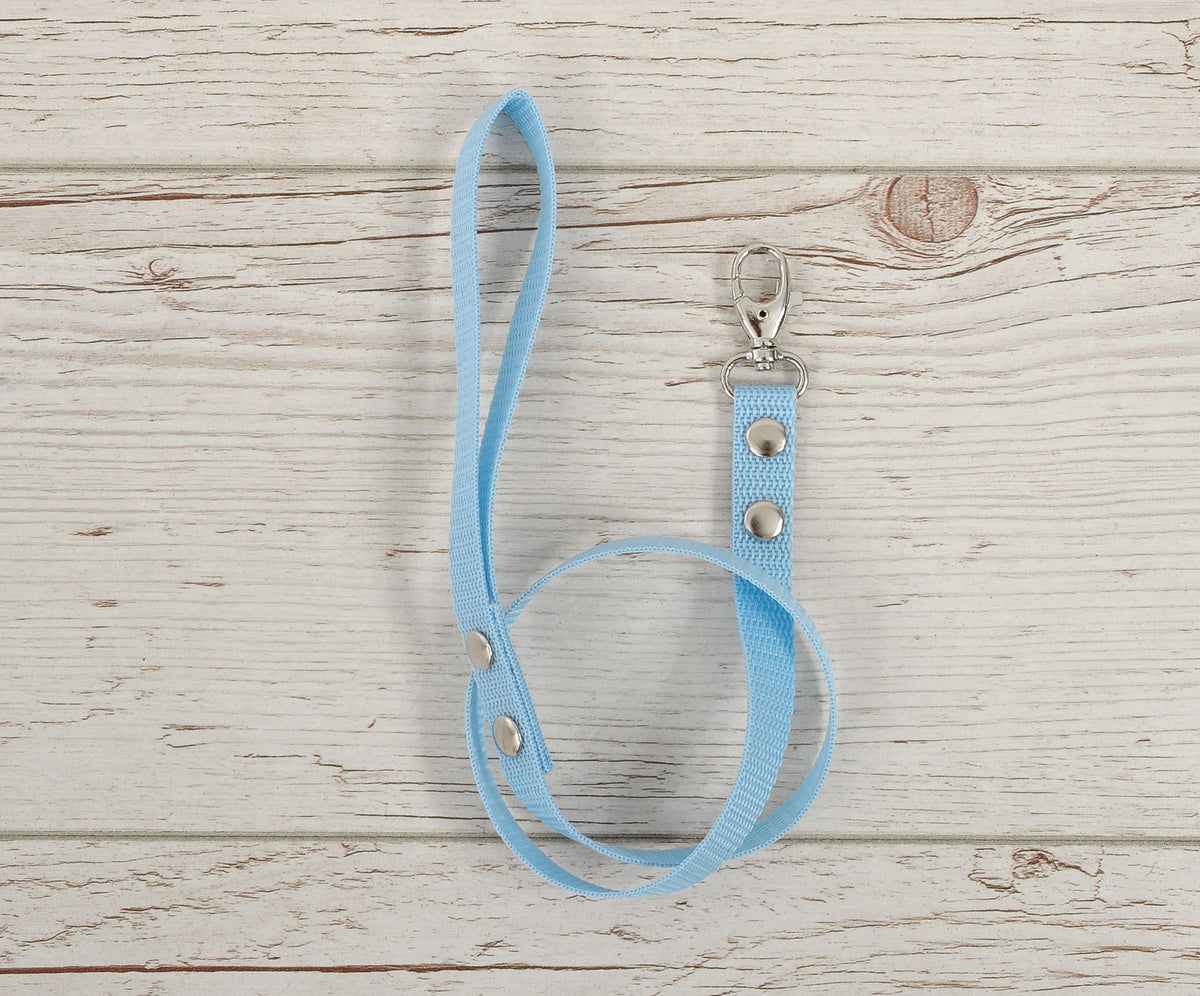 Tether for hobby horse made of webbing tape - light blue
