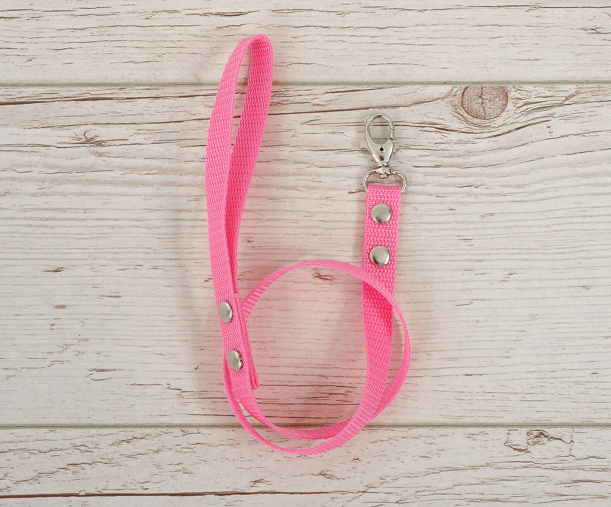 Tether for hobby horse made of webbing tape - pink