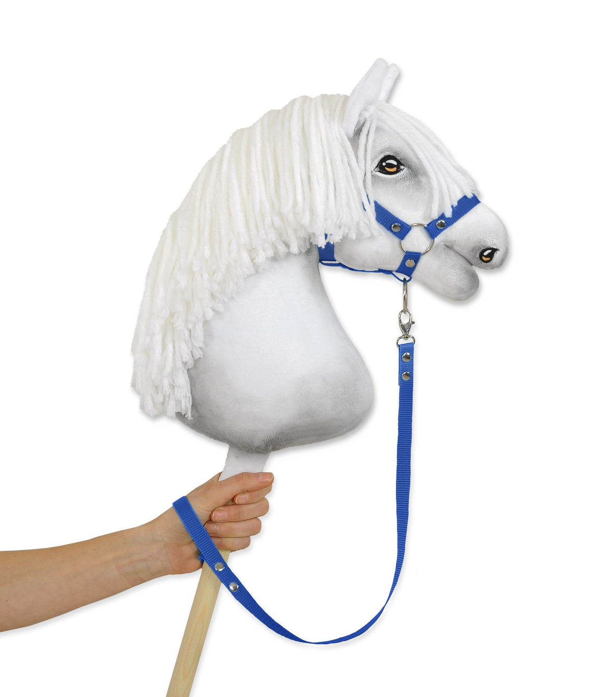 Tether for hobby horse made of webbing tape - blue
