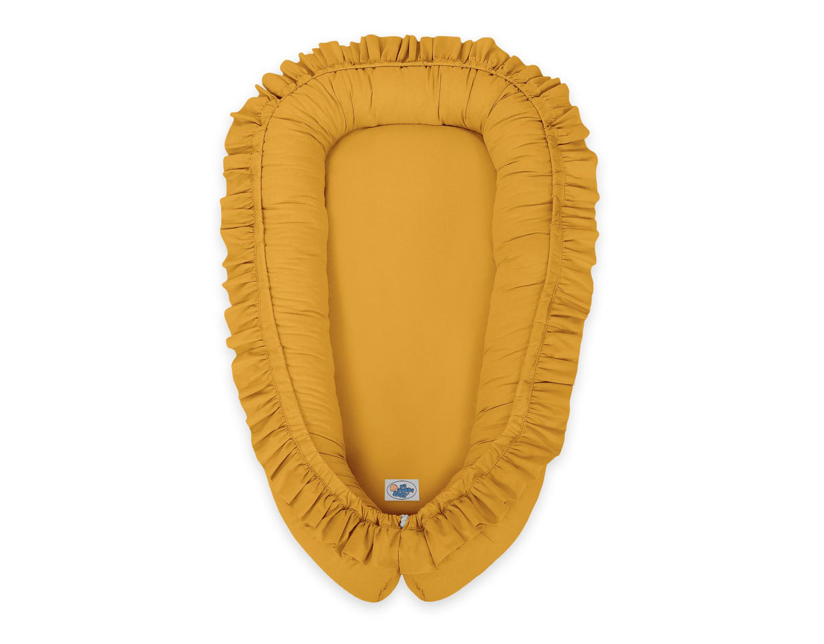 Baby nest Premium Cocoon for infants with a ruffle MY SWEET BABY- honey yellow