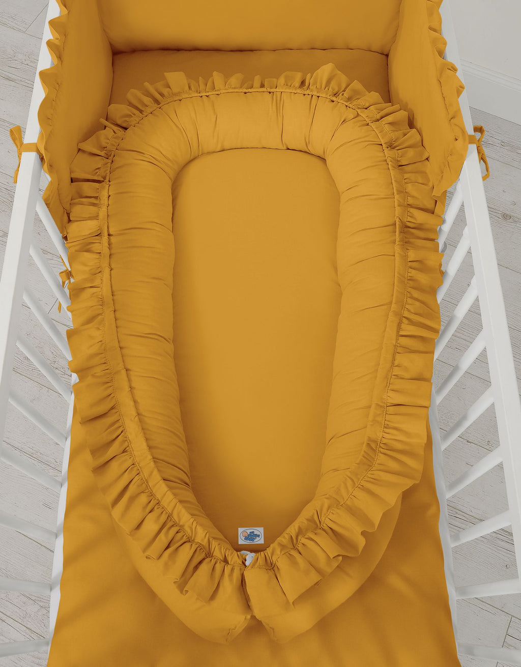 Baby nest Premium Cocoon for infants with a ruffle MY SWEET BABY- honey yellow