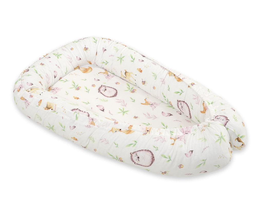 Baby nest double-sided Premium Cocoon for infants BOBONO- forest softness