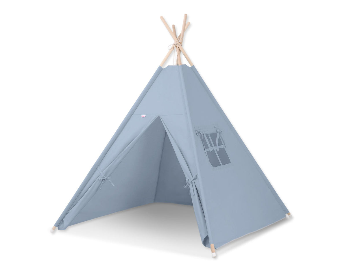 Teepee tent for kids + decorative feathers - pastel blue