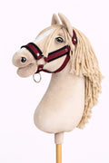 The adjustable halter for Hobby Horse A3 - burgundy with black furry