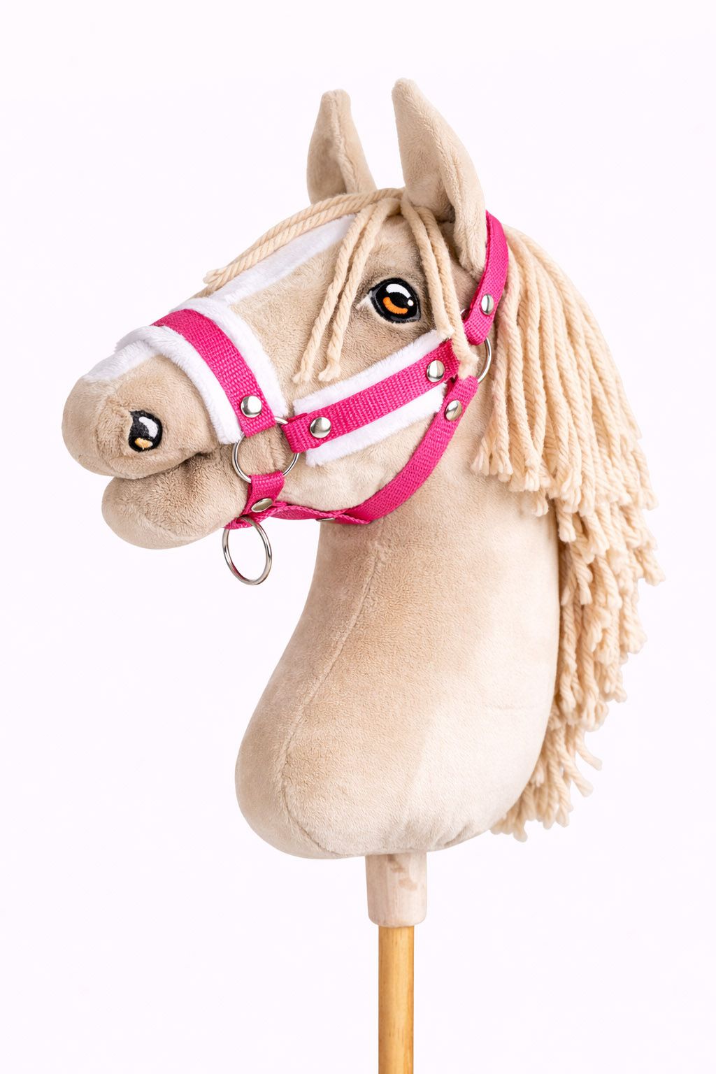 The adjustable halter for Hobby Horse A3 - dark pink with white furry