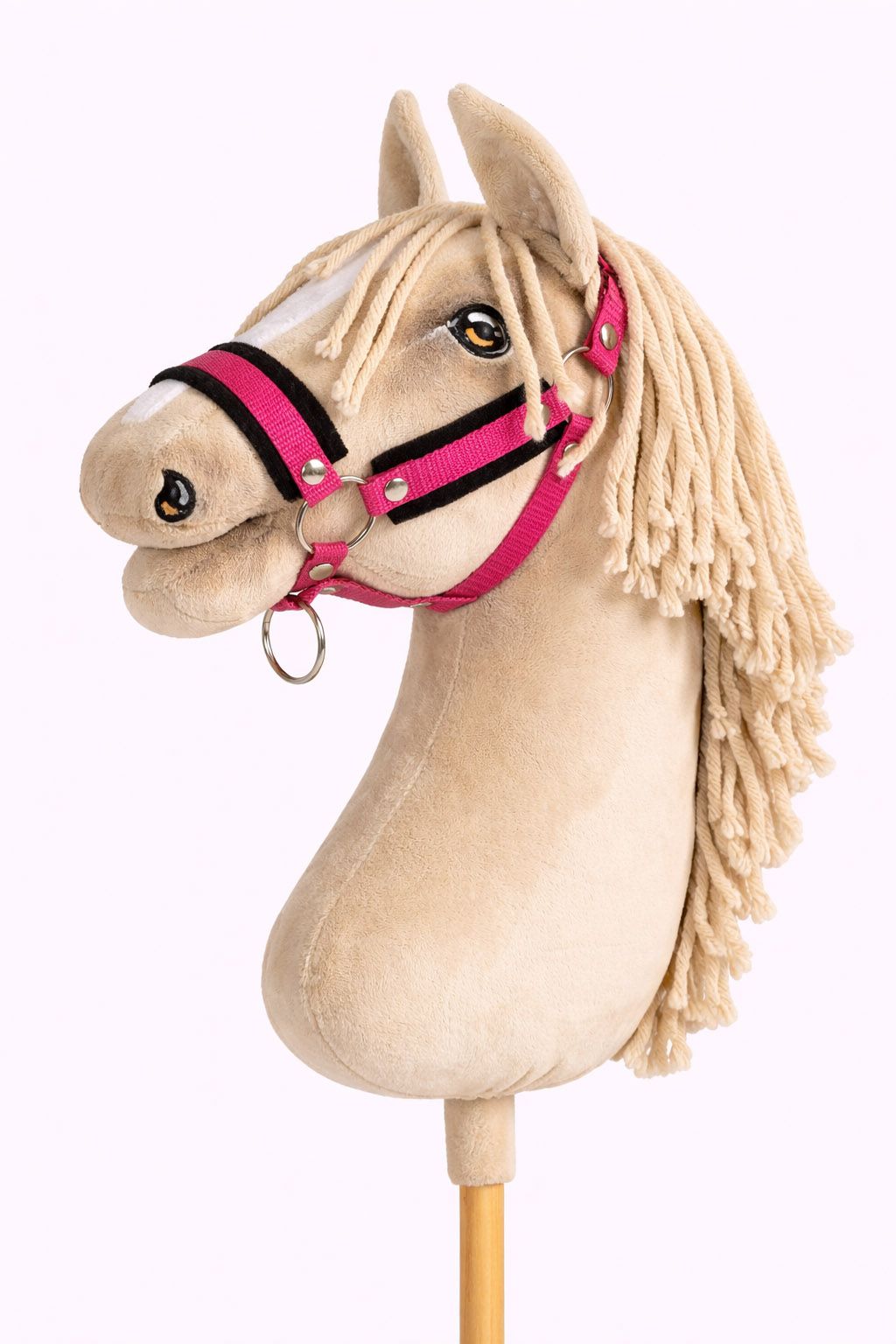 The adjustable halter for Hobby Horse A3 - dark pink with black furry