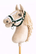 The adjustable halter for Hobby Horse A3 - bottle green with white furry