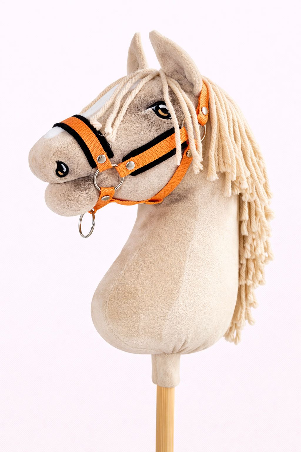 The adjustable halter for Hobby Horse A3 - orange with black furry