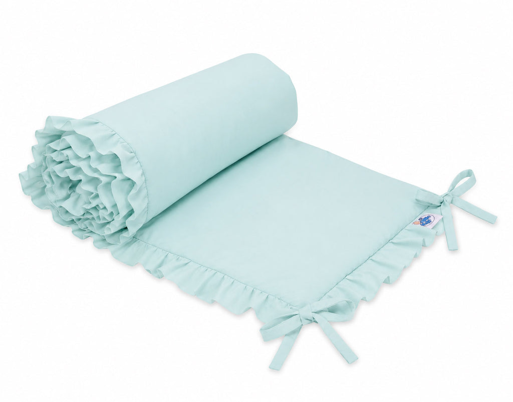 Universal baby bed bumper with frill - mint
