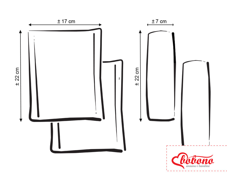 Double sided pads BOBONO for seat belts - blue rabbits/gray