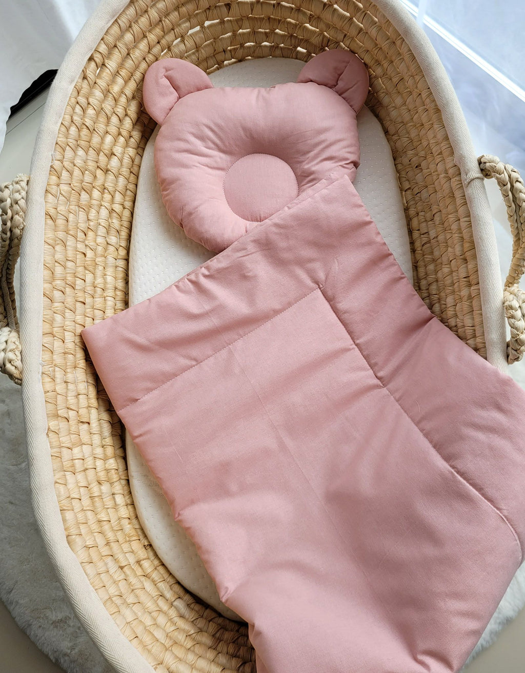 Blanket with pillow - 2pcs set - pastel pink