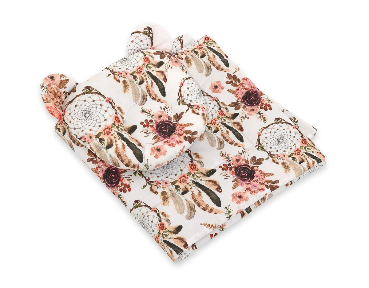 Duvet with pillow Teddy - 2pcs set - flower dream catchers
