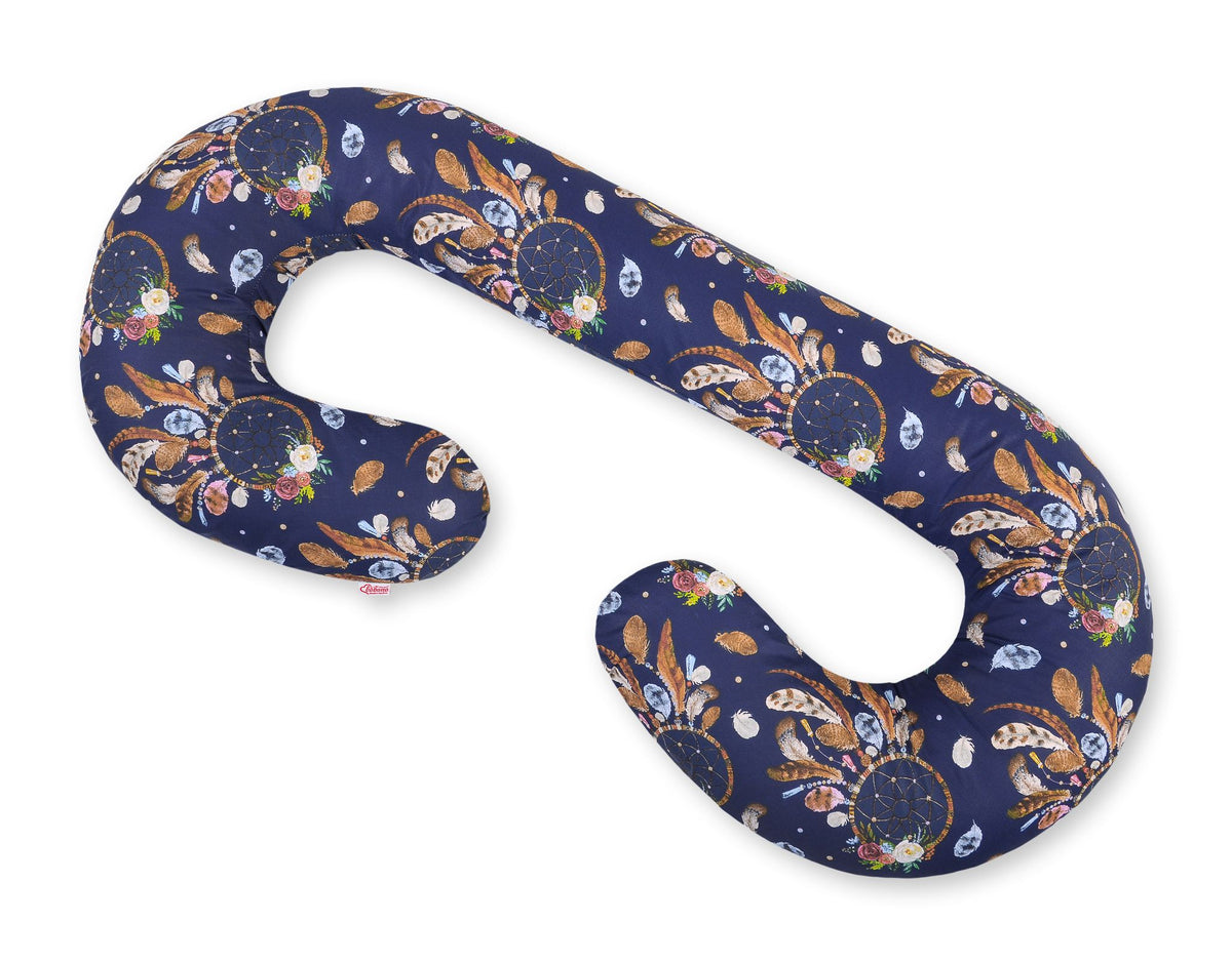 Cotton pillowcase for pregnancy Pillow C - dream catchers dark blue
