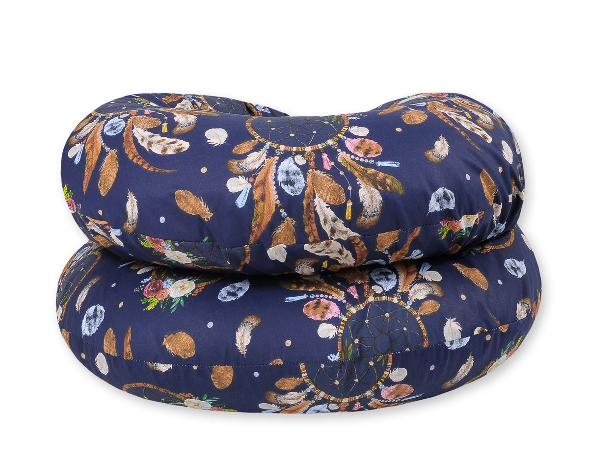 Cotton pillowcase for pregnancy Pillow C - dream catchers dark blue