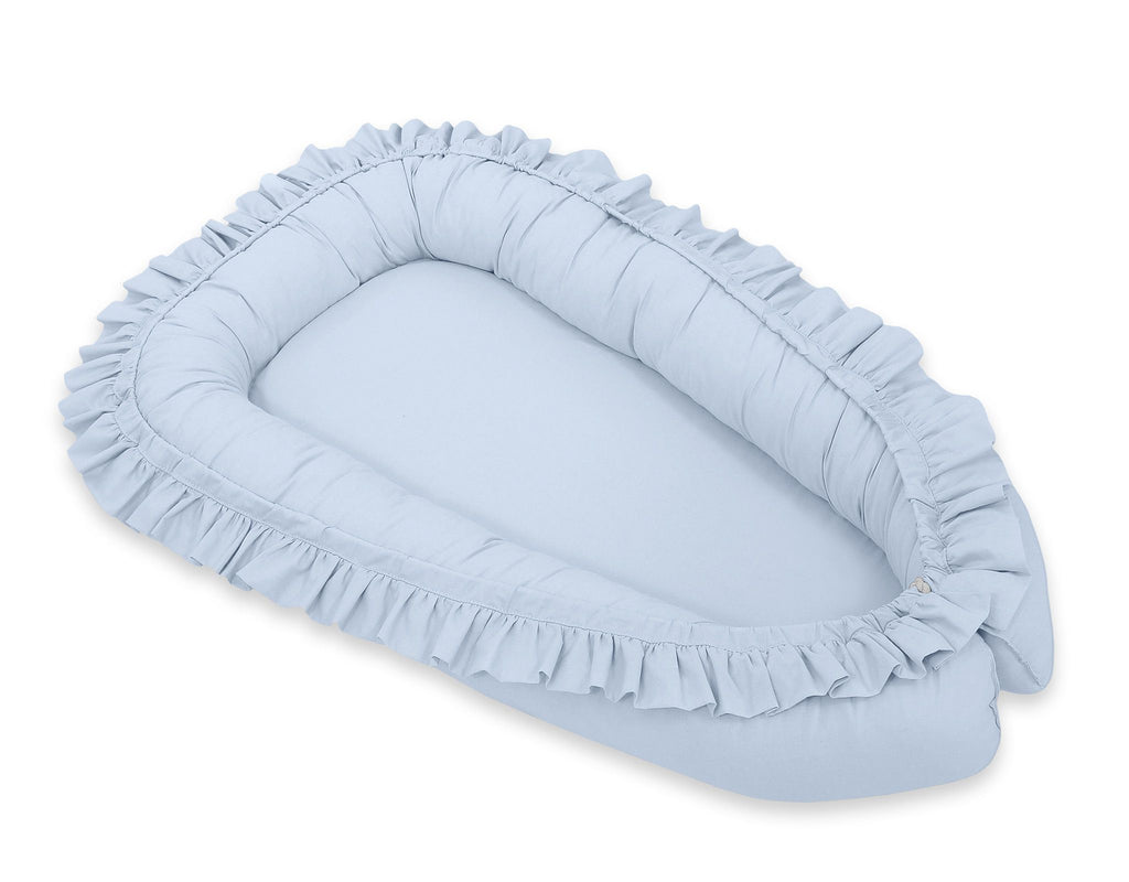 Baby nest Premium Cocoon for infants with a ruffle MY SWEET BABY- blue