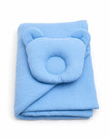 Duvet with pillow Teddy MUSLIN - 2pcs set - blue