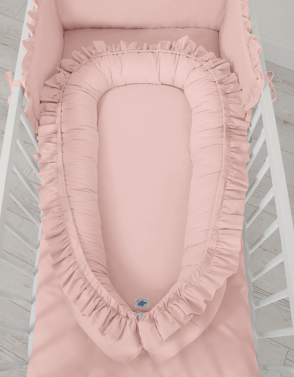Baby nest Premium Cocoon for infants with a ruffle MY SWEET BABY- pastel pink