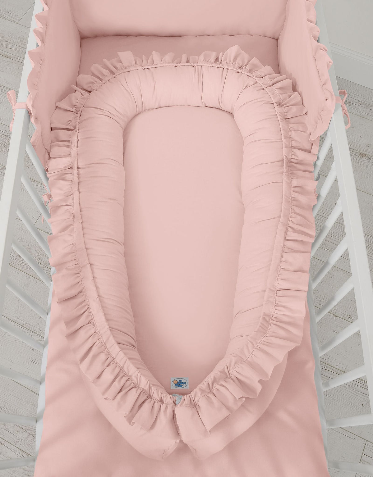 Baby nest Premium Cocoon for infants with a ruffle MY SWEET BABY- pastel pink