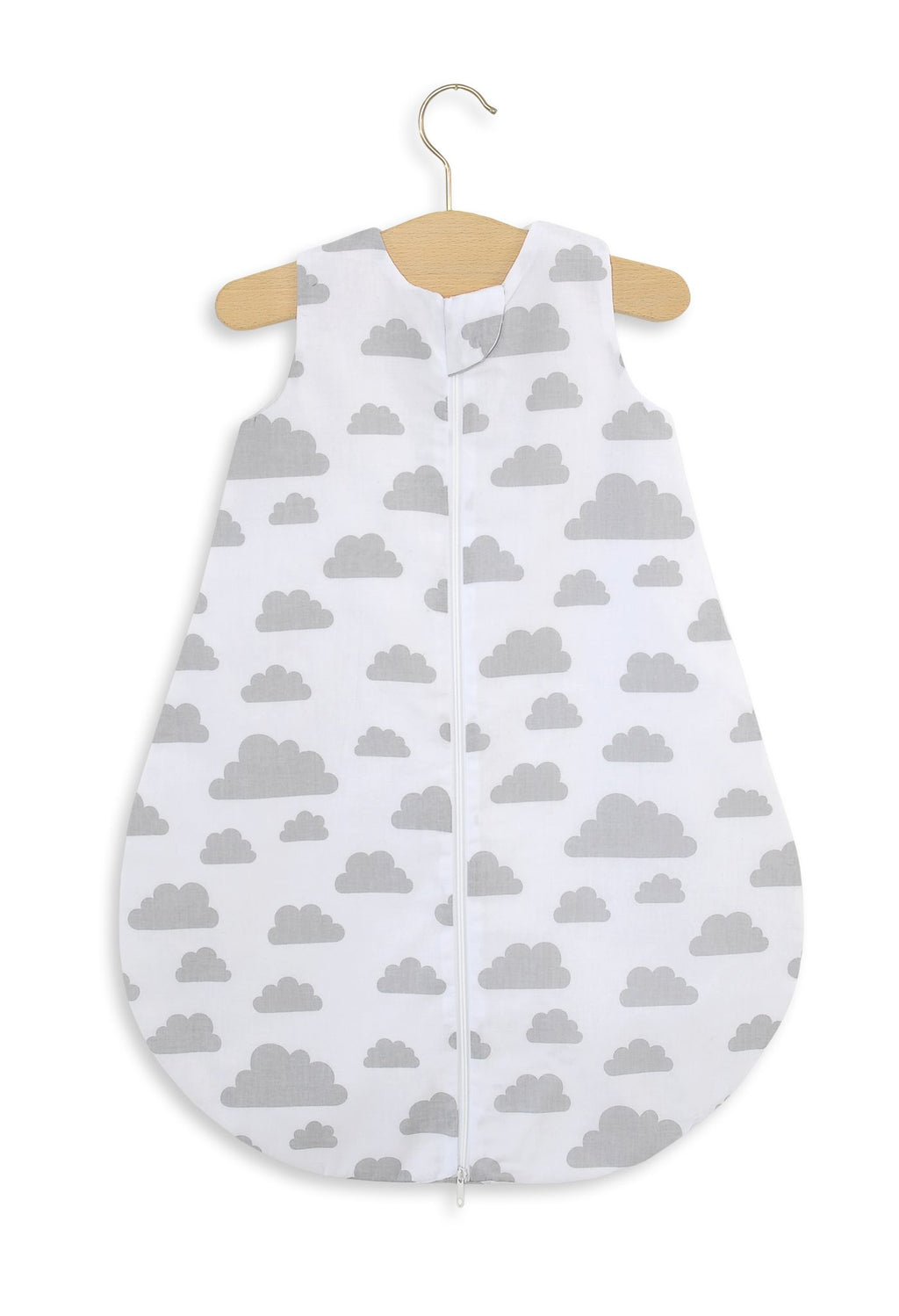 Cotton baby sleeping bag S 0-6 months for summer TOG 1.0 - grey clouds