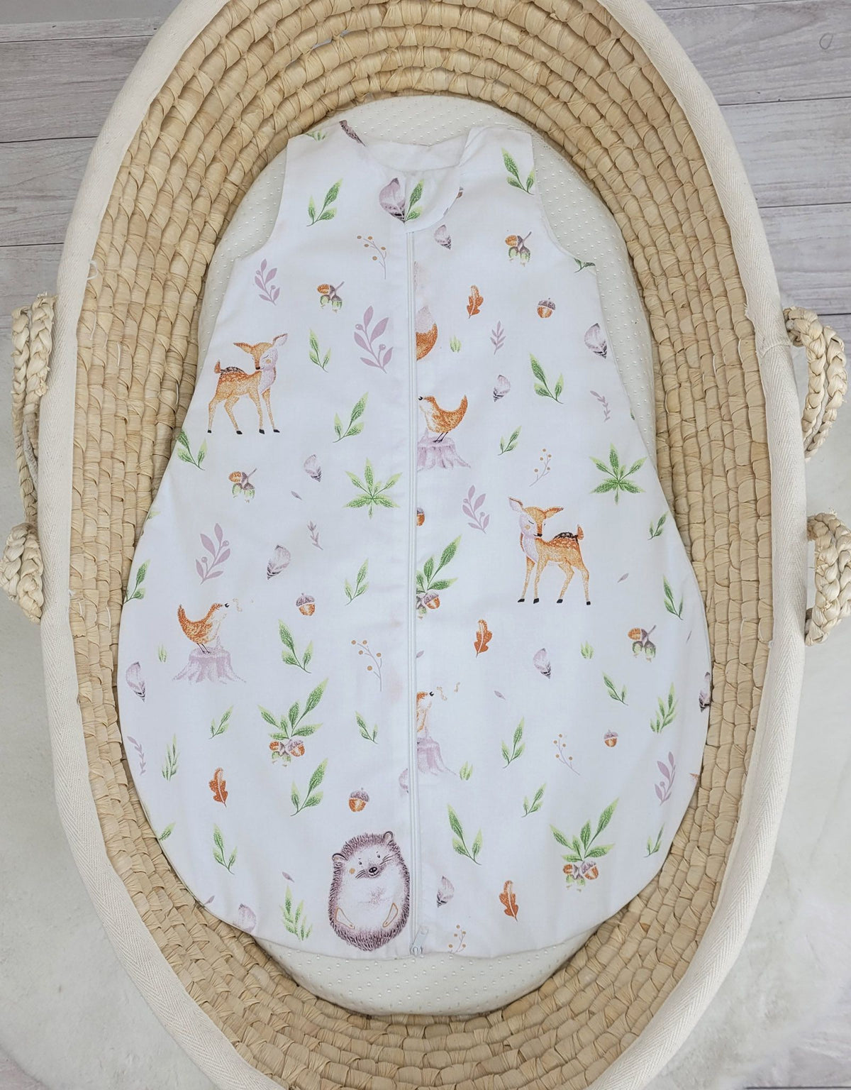 Cotton baby sleeping bag S 0-6 months for summer TOG 1.0 - forest softness