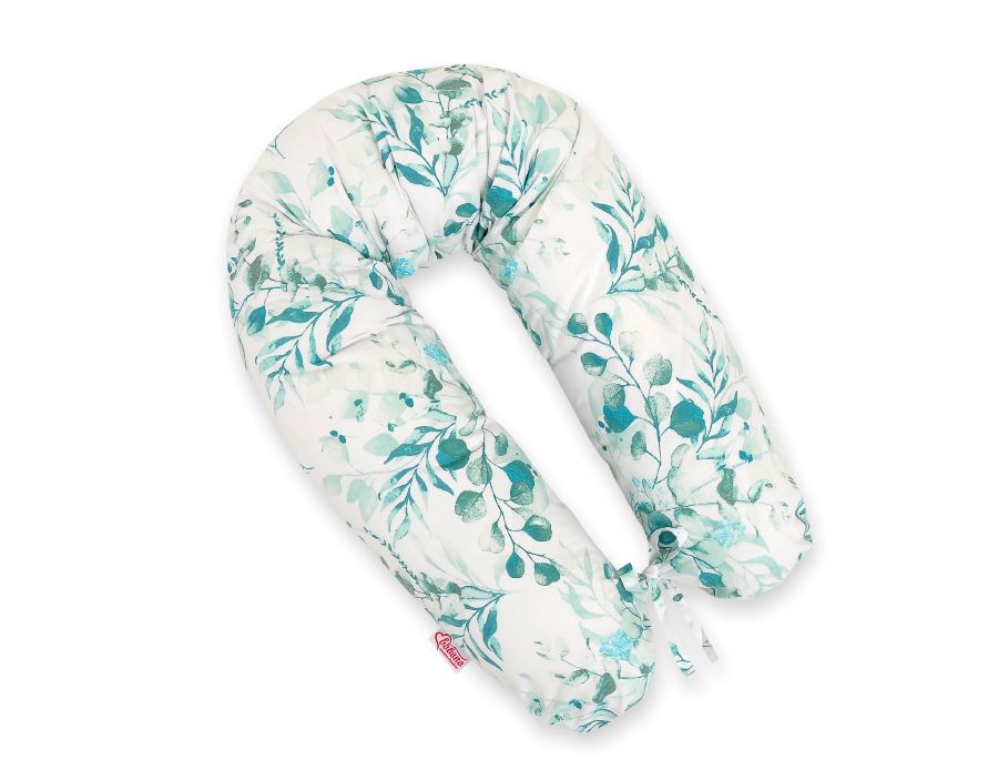 Cotton pillowcase for pregnancy pillow Longer - Eucaliptus mint