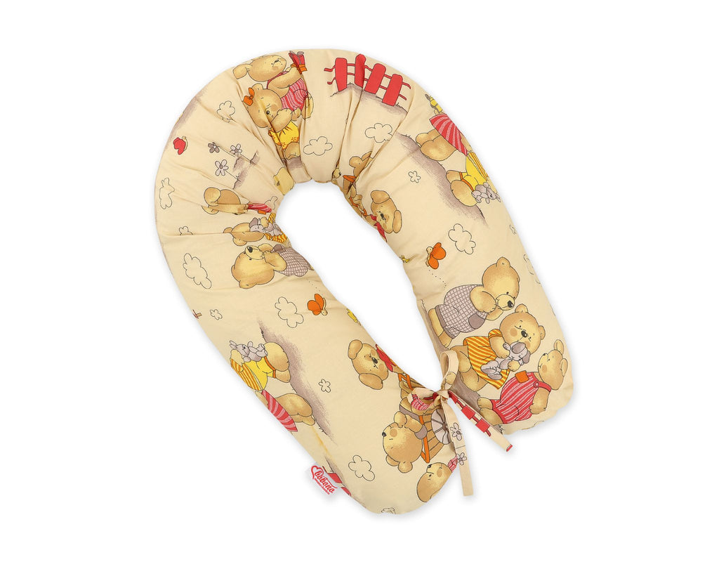 Cotton pillowcase for pregnancy pillow Longer - Teddy bear birthday