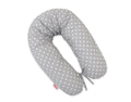 Cotton pillowcase for pregnancy pillow Longer - White polka dots on grey