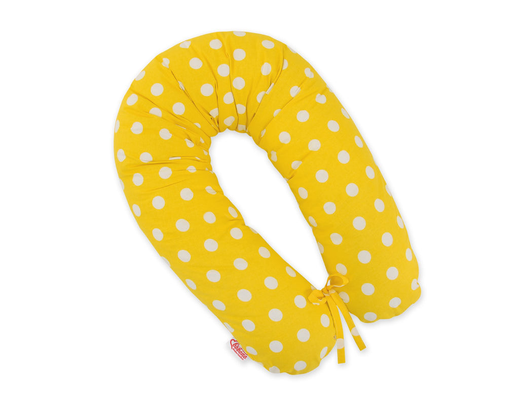 Cotton pillowcase for pregnancy pillow Longer - Dots on yellow