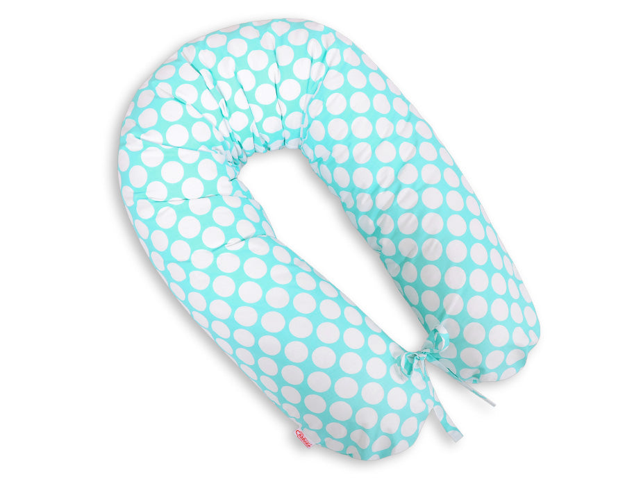 Cotton pillowcase for pregnancy pillow Longer - Turquoise drops
