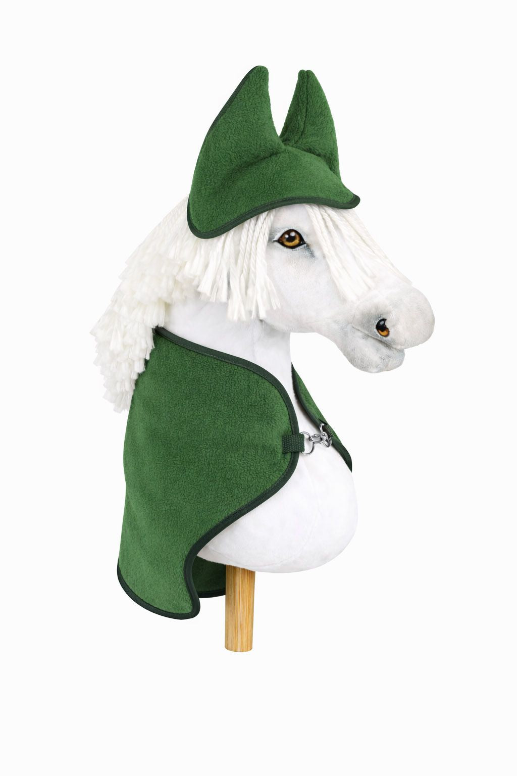 Set for Hobby Horse A3: Fleece blanket + earmuffs - green