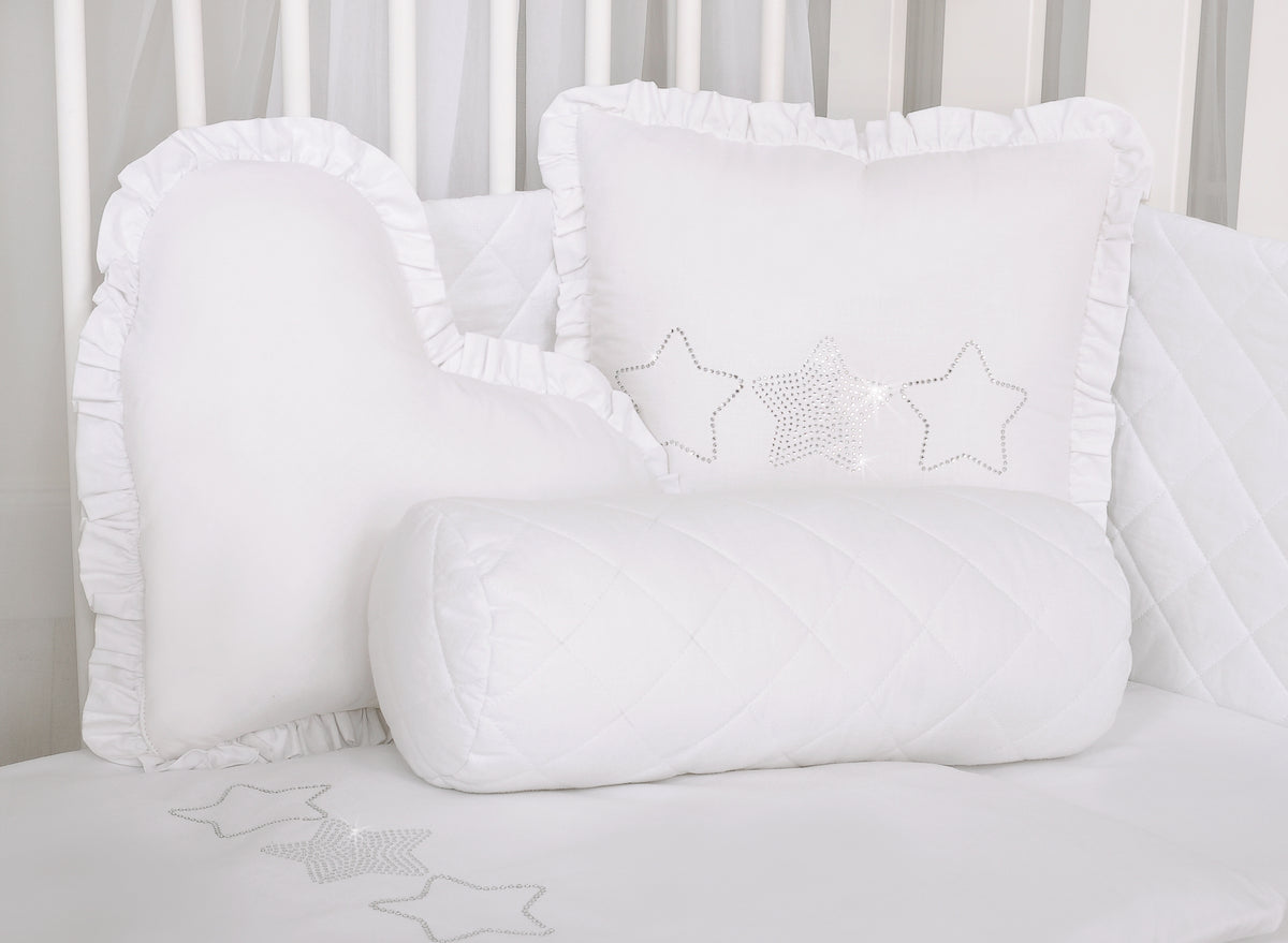 Decorative heart pillow - white