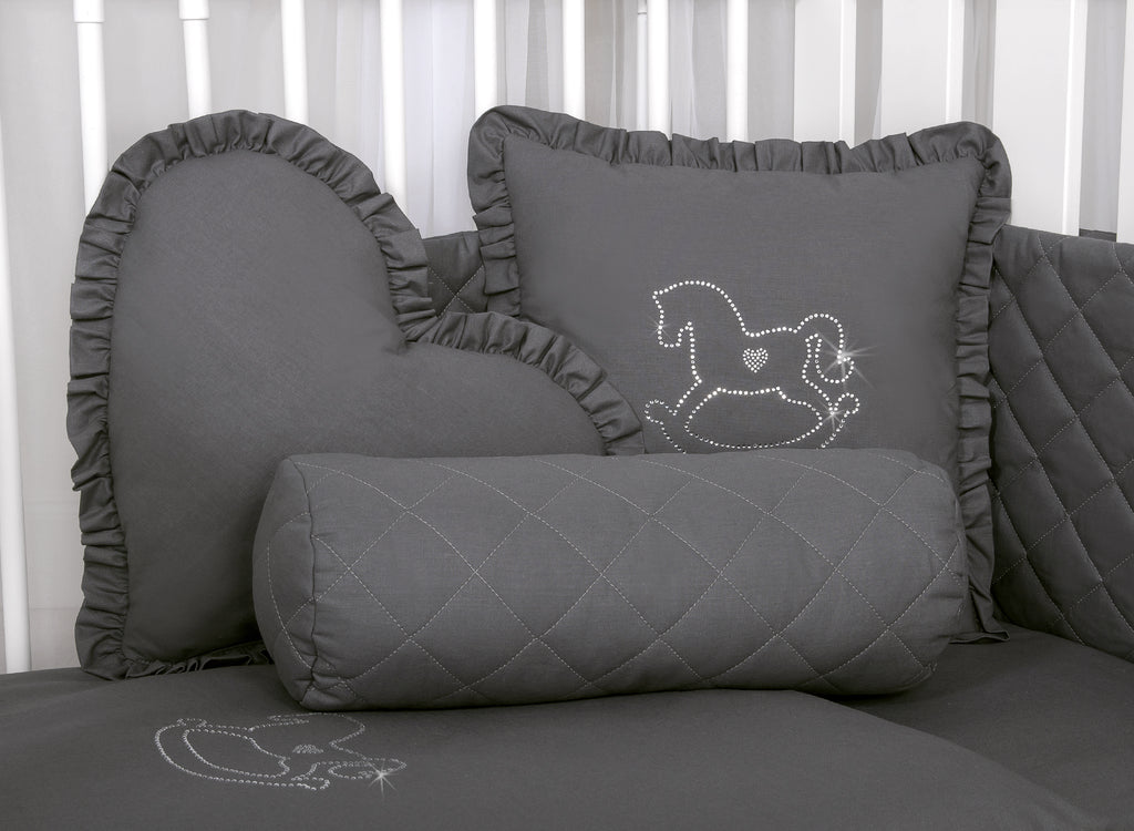 Decorative heart pillow - anthracite