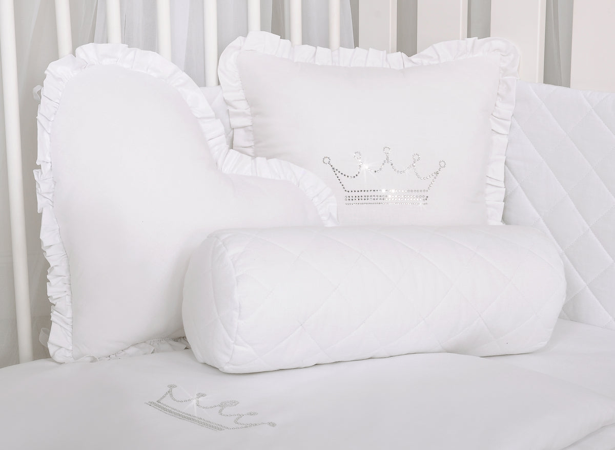 Decorative roller pillow - white