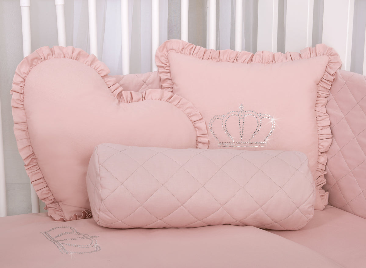 Decorative pillow with application - pastel pink