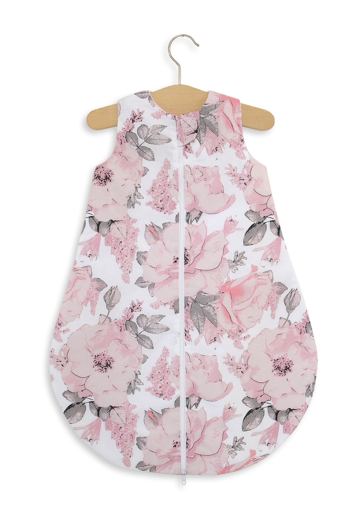 Cotton baby sleeping bag S 0-6 months for summer TOG 1.0 - sepia roses