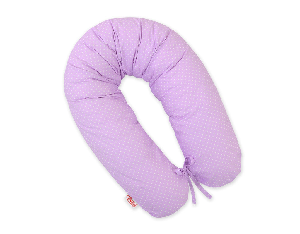 Pregnancy pillow- Longer, removable pillowcase - dots on purple