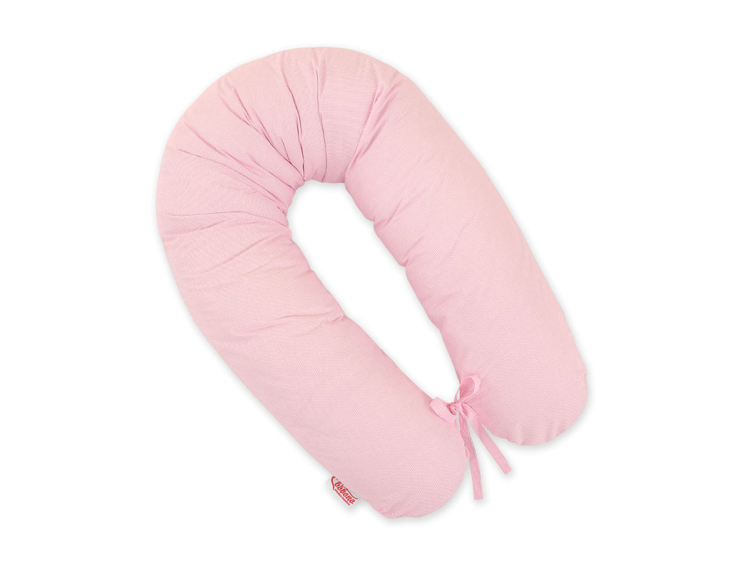 Pregnancy pillow- Longer, removable pillowcase - Pink strips