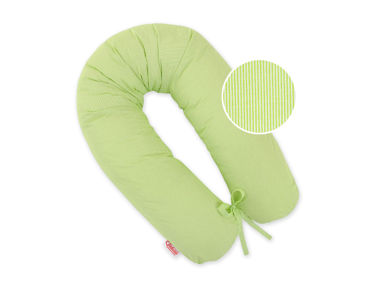 Pregnancy pillow- Longer, removable pillowcase - Green strips