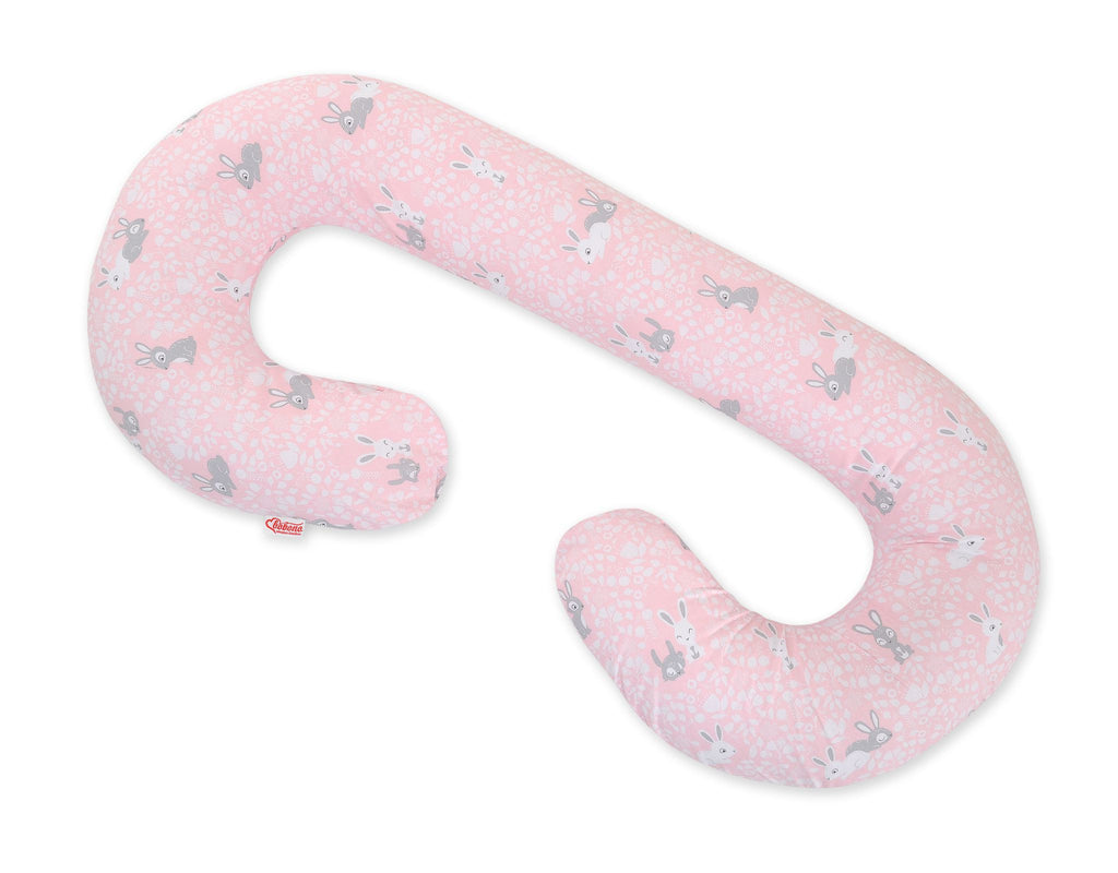 Cotton pillowcase for pregnancy Pillow C - Pink rabbits