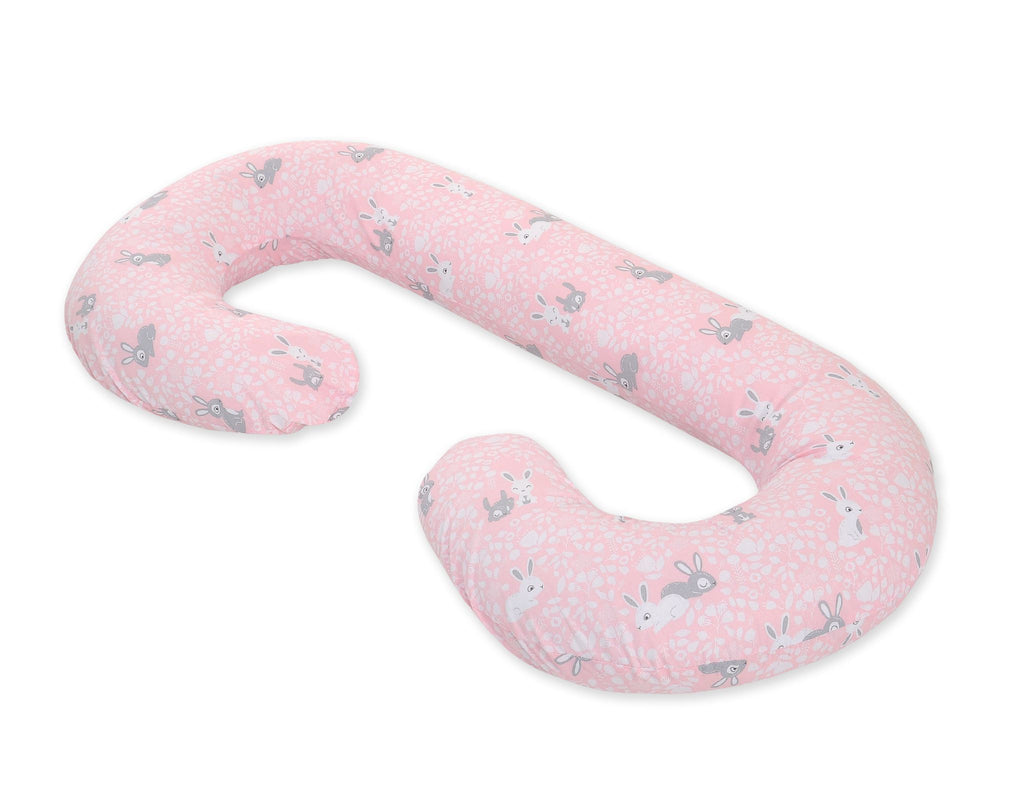 Cotton pillowcase for pregnancy Pillow C - Pink rabbits