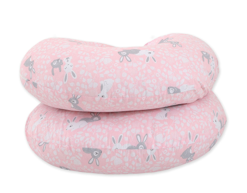 Cotton pillowcase for pregnancy Pillow C - Pink rabbits