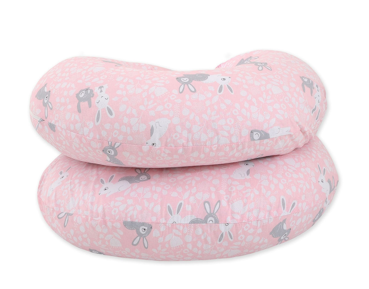 Cotton pillowcase for pregnancy Pillow C - Pink rabbits