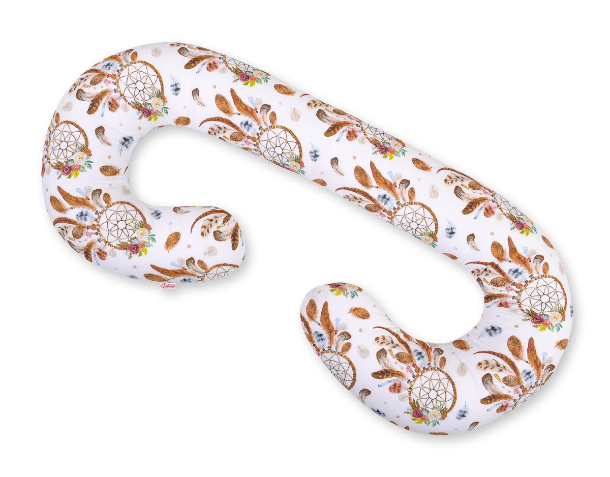 Cotton pillowcase for pregnancy Pillow C - dream catchers white