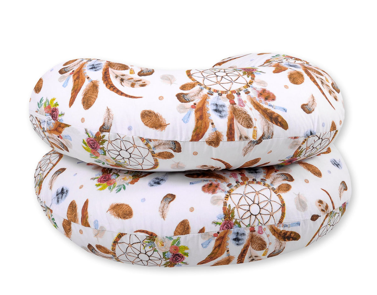 Cotton pillowcase for pregnancy Pillow C - dream catchers white