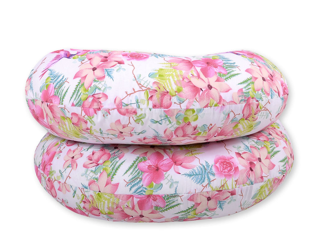 Cotton pillowcase for pregnancy Pillow C - hummingbirds in flowers